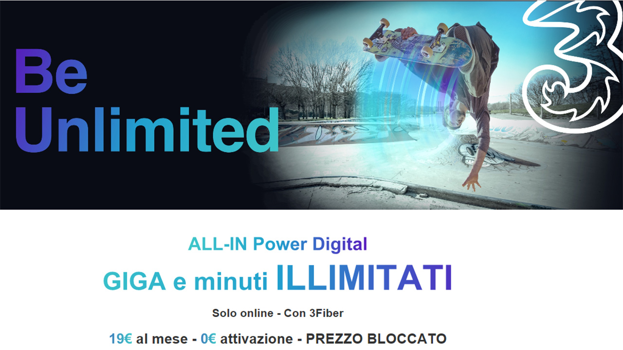 Minuti e internet illimitati nelle nuove offerte ALL-IN di 3 Italia