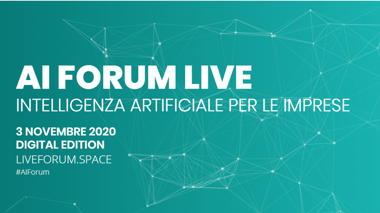 A novembre parte AI Forum Live, evento digitale incentrato sull'IA